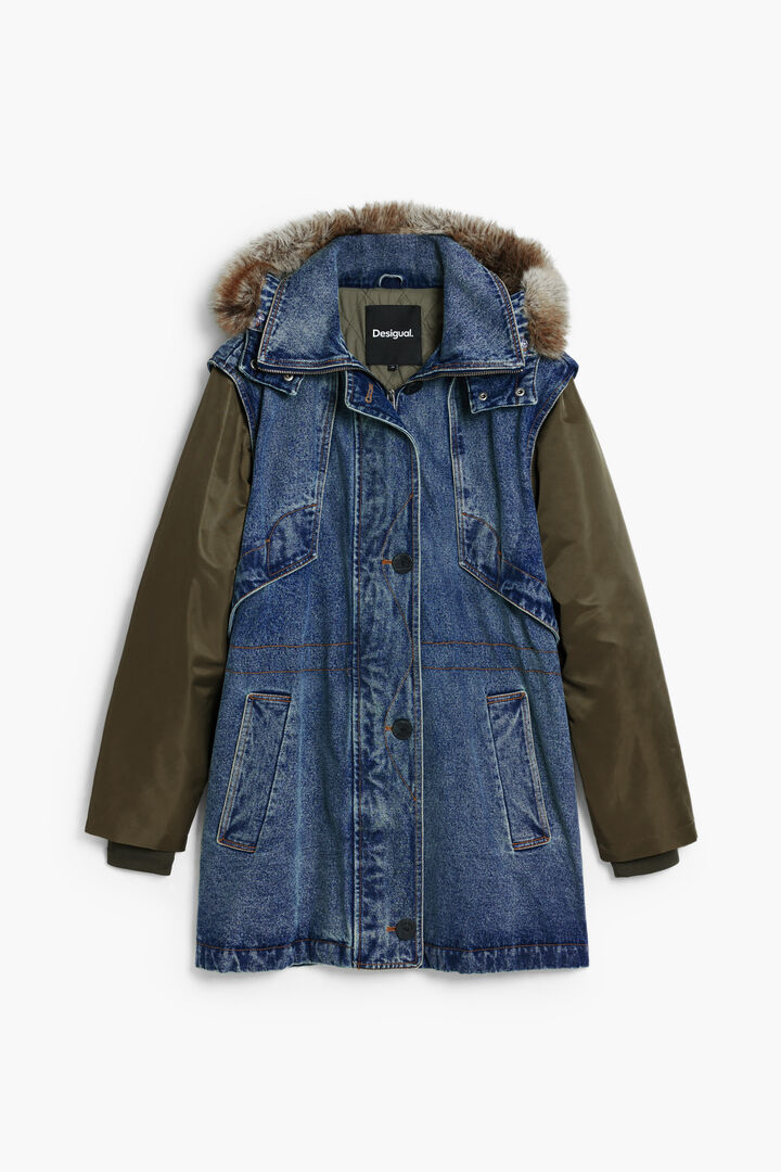 Fur-trimmed parka
