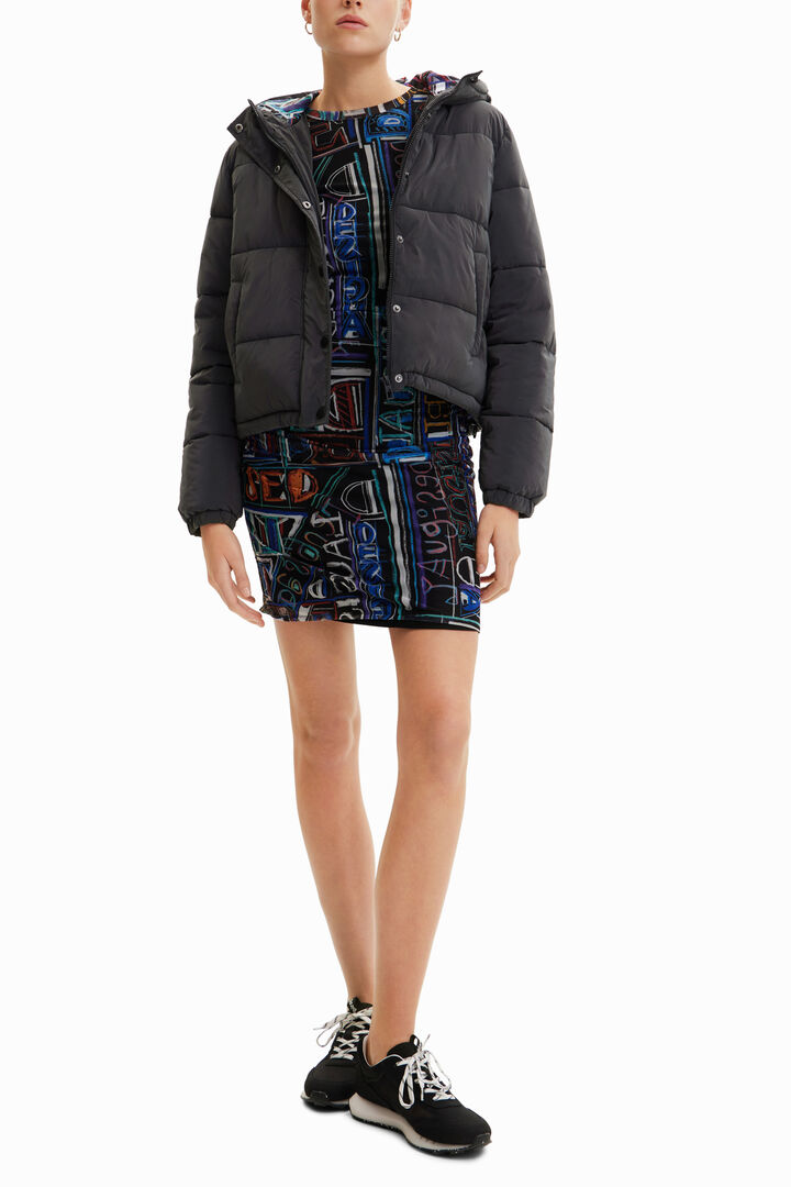 Iridescent padded short jacket | Desigual