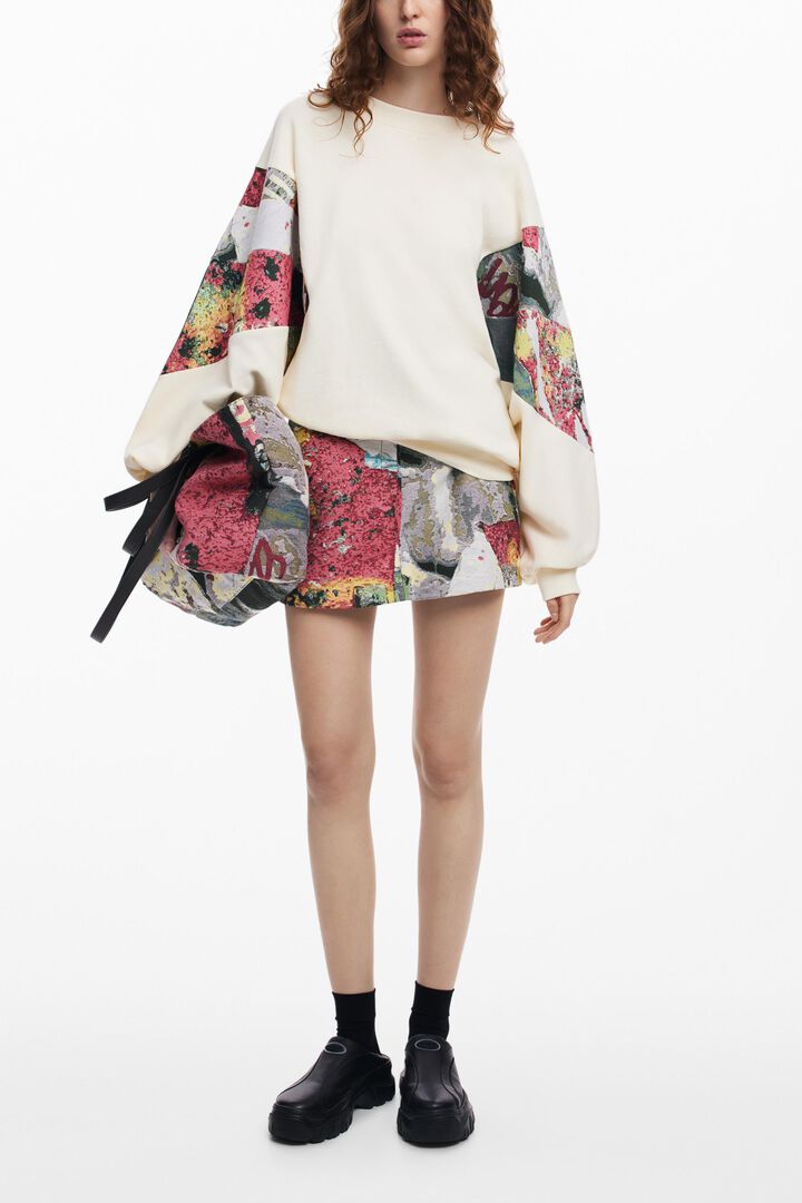 Sweatshirt with printed sleeves M. Christian Lacroix | Desigual