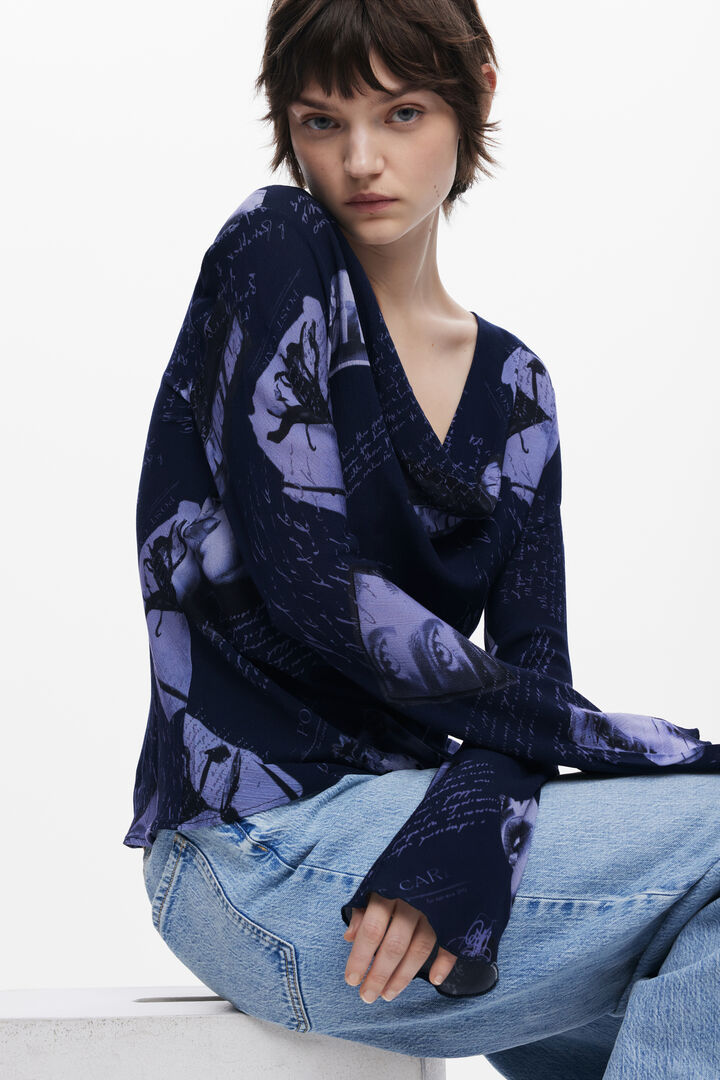 Blusa asimétrica collage | Desigual