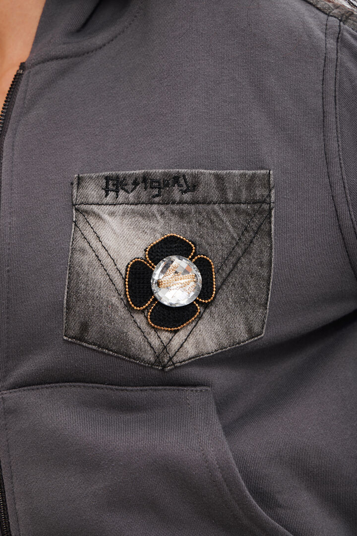 Sudadera corta híbrida "Eat More Art" | Desigual