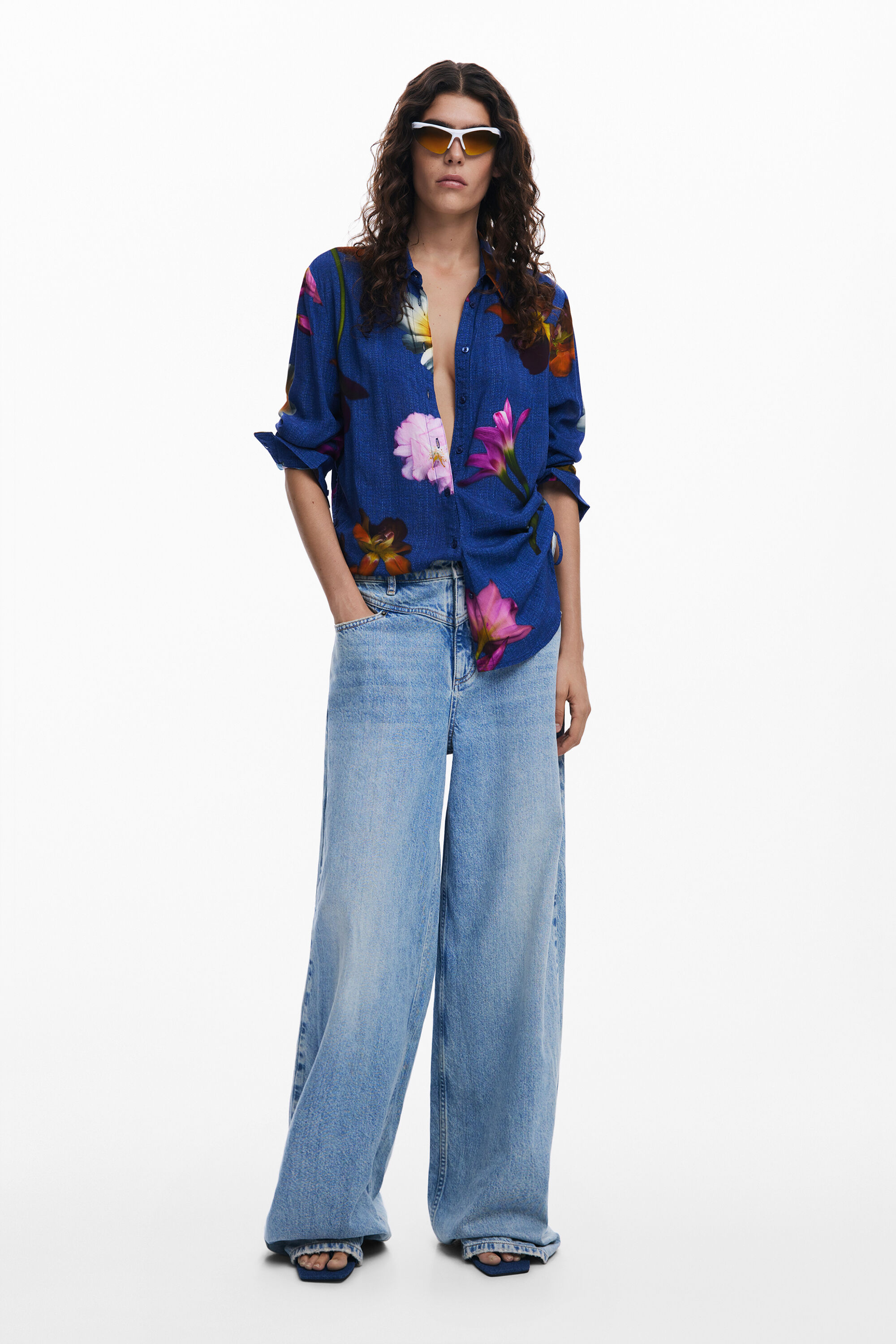 Desigual 花柄シャツ In Blue