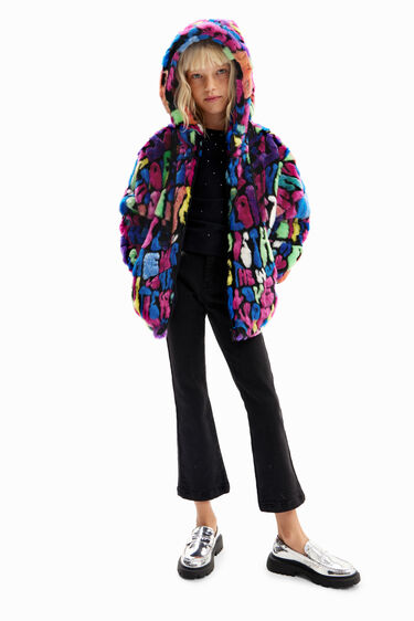 Multicolour fur-effect jacket | Desigual