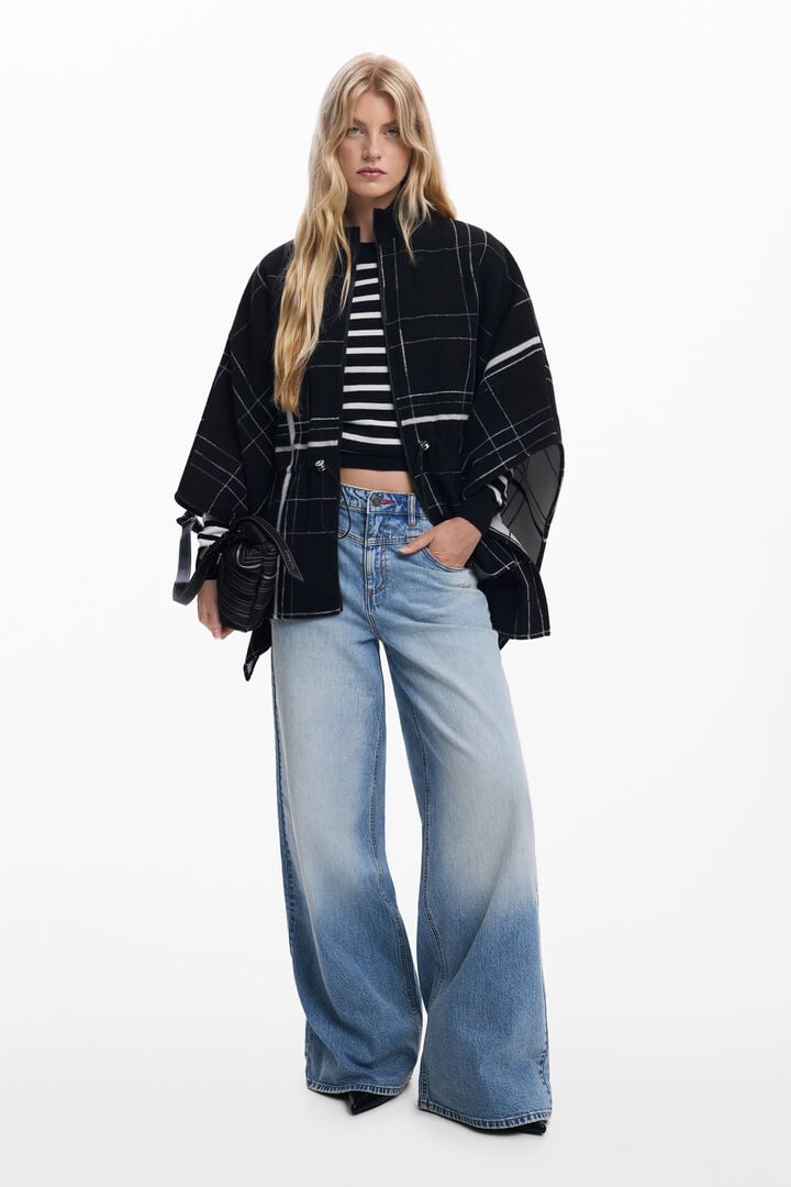 Checkered poncho
