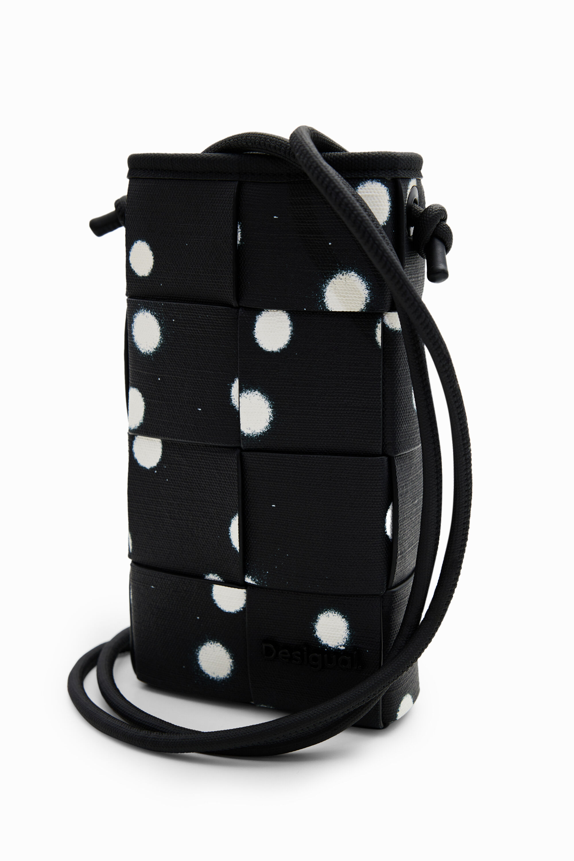 デシグアル Desigual ペイント 編み込み マキシスマートフォンバッグ （グレー/ブラック） -アウトレット通販 ロコレット (LOCOLET)