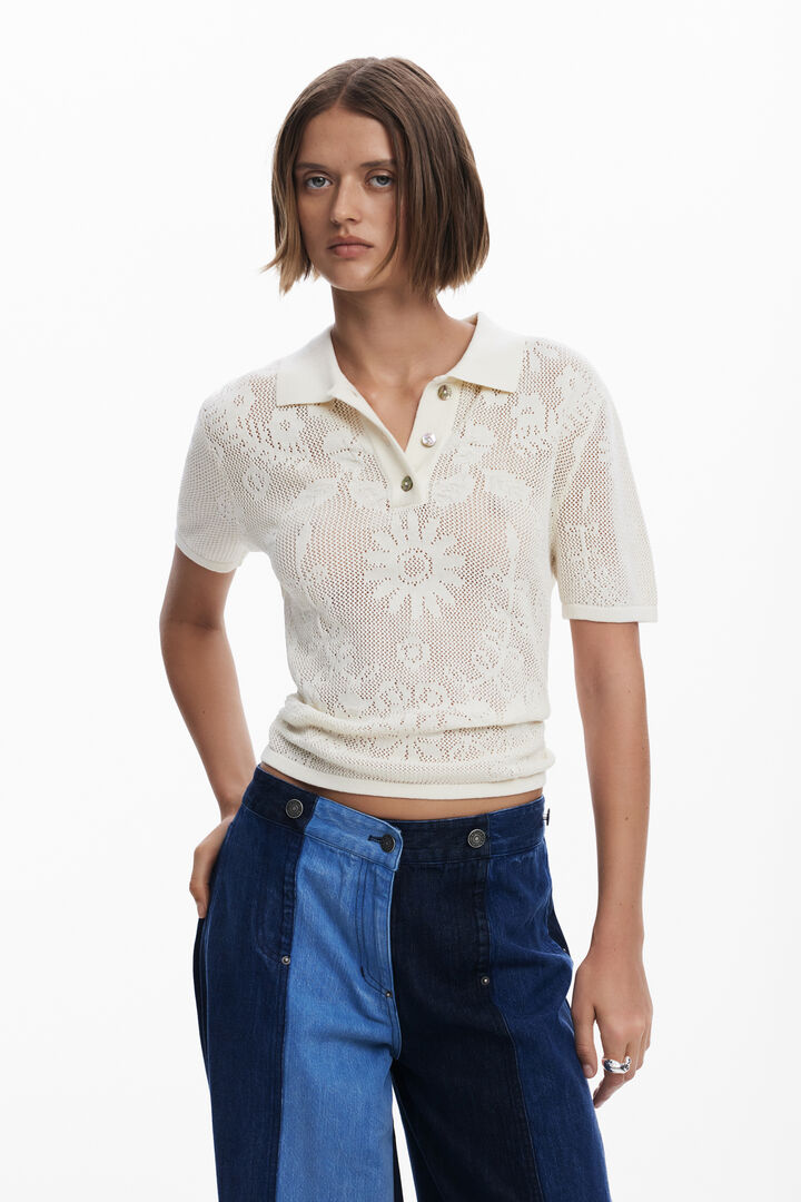 Geperforeerd poloshirt
