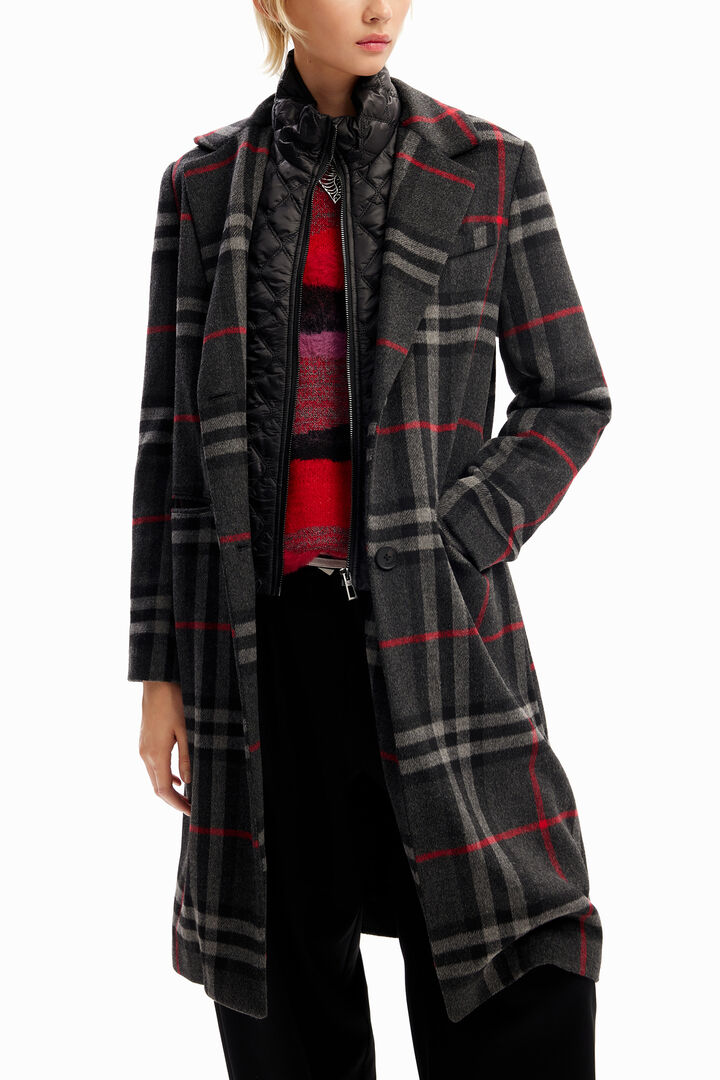 Manteau combiné carreaux | Desigual