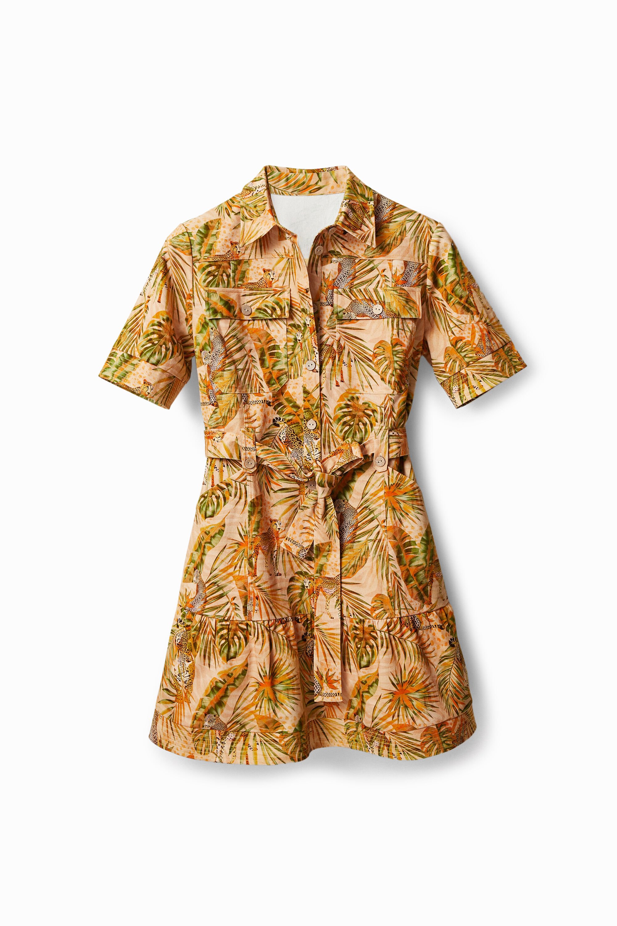 Tropisches Hemdblusenkleid