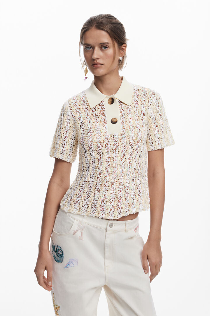 Straight pants with sea stars | Desigual