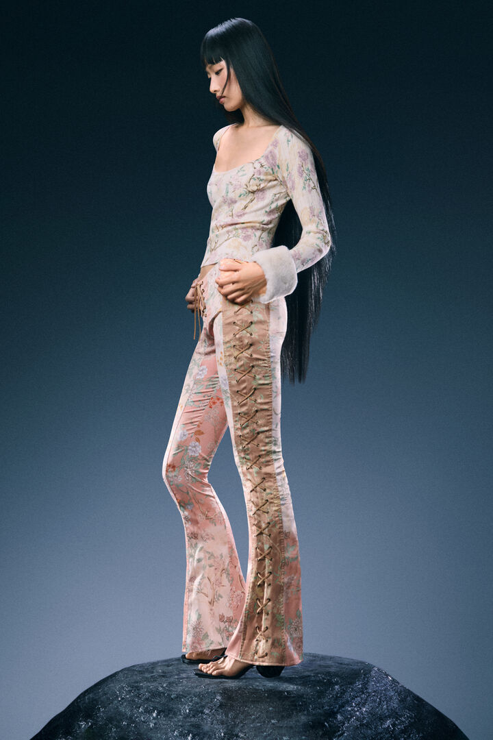 printed flare pants