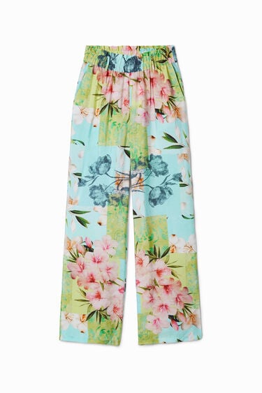 Długie spodnie patchworkowe w kwiaty | Desigual
