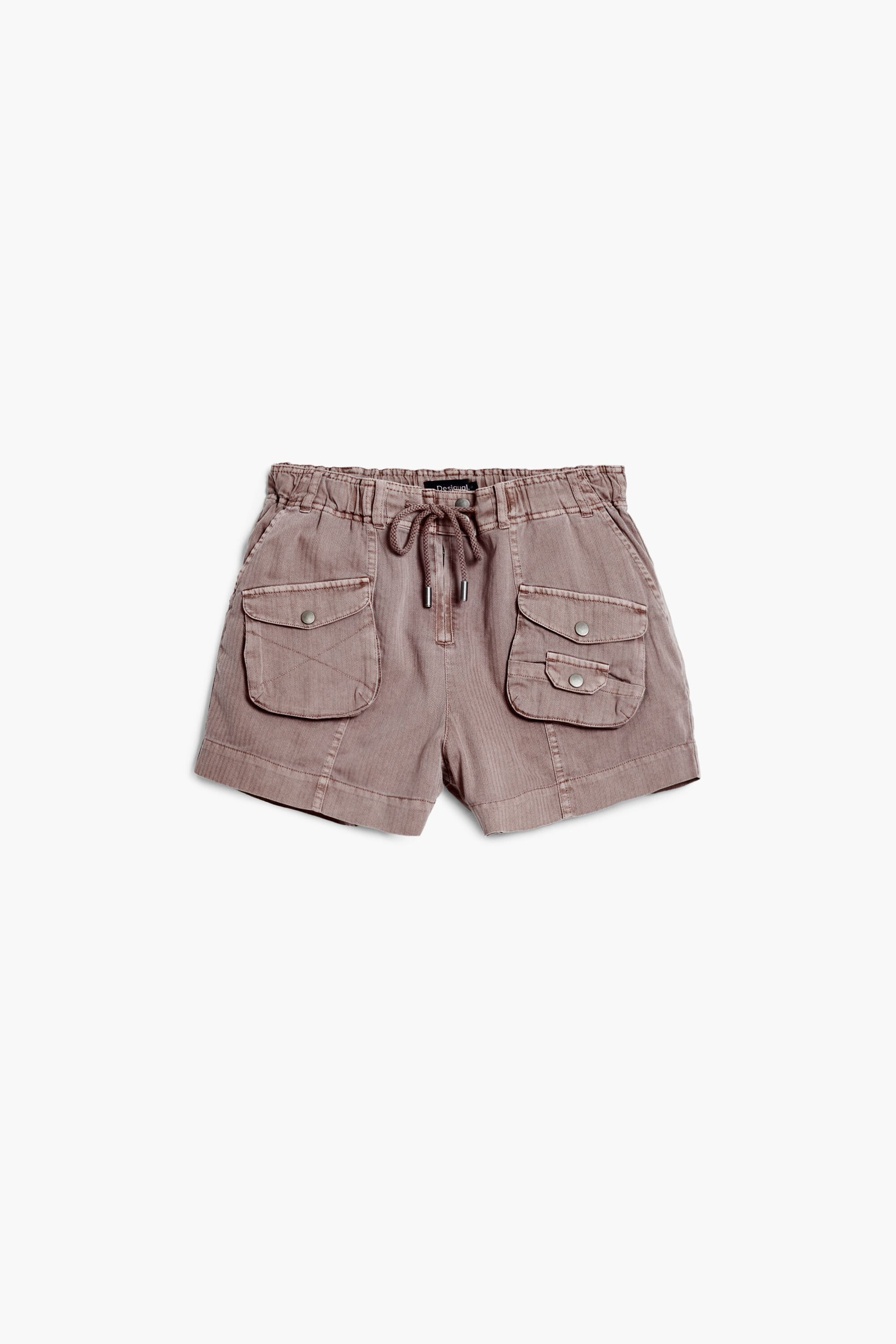 Desigual, Pantalón corto cargo liso, Algodon, Naranja