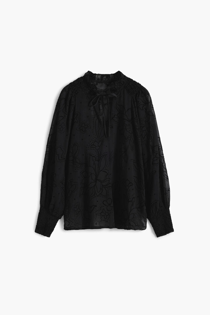 Blusa trasnparencias flocado | Desigual