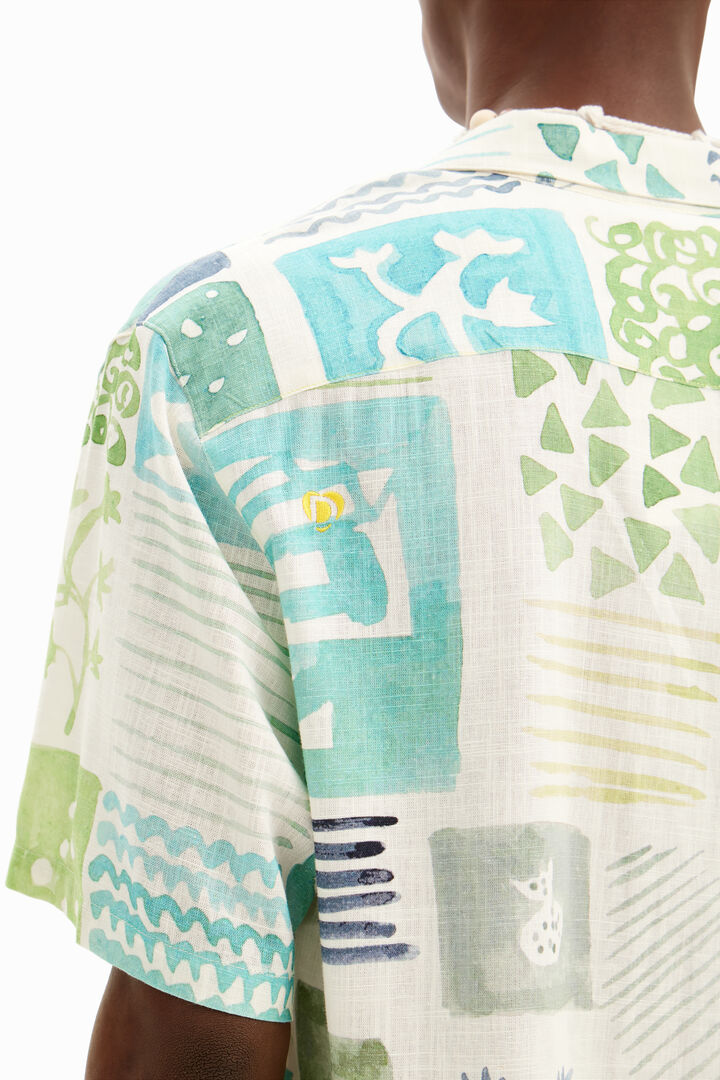 Short-sleeved shirt with watercolor print. | Desigual