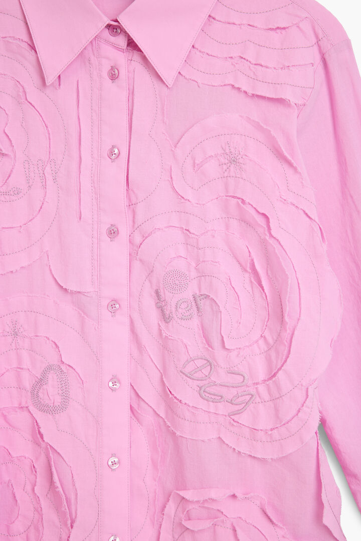 Shirt with wave embroidery | Desigual