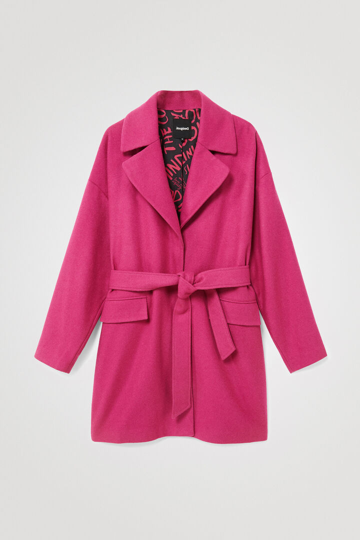 3/4 wool coat belt | Desigual