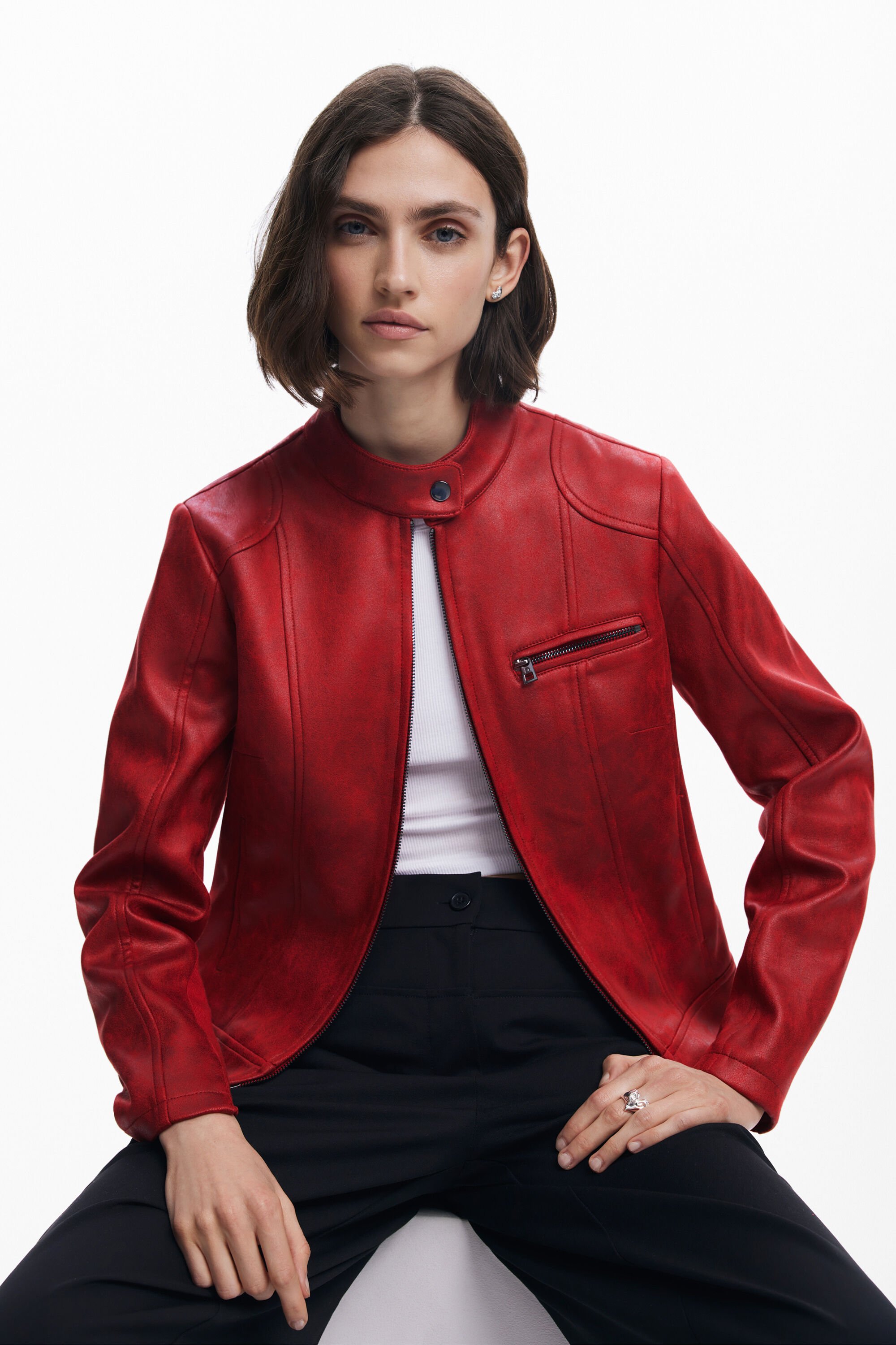 Mandarin collar jacket Women's I Desigual.com