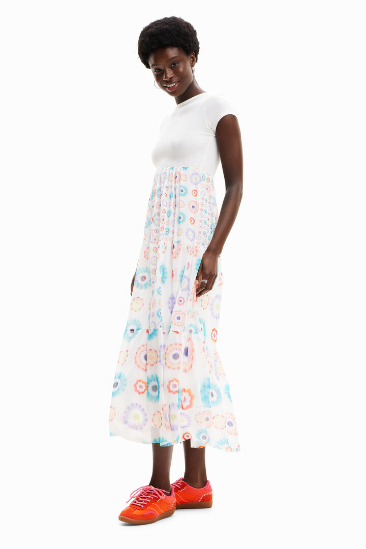 Geometric combination midi dress | Desigual