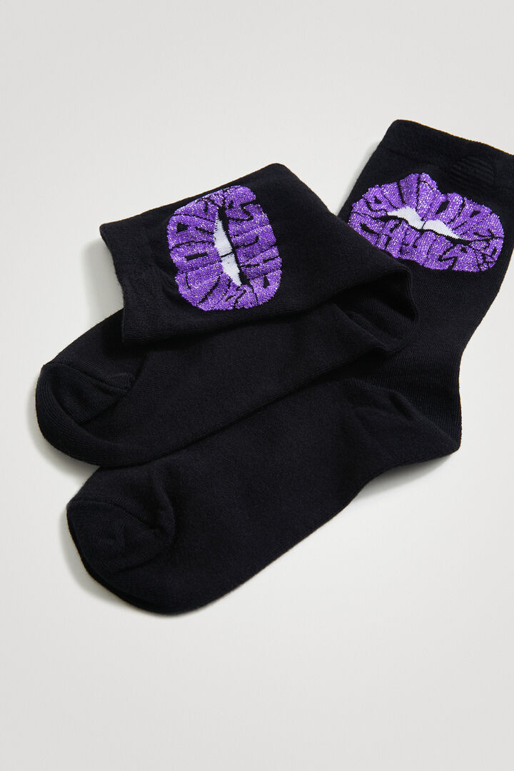 Metallic-effect plain lip socks | Desigual