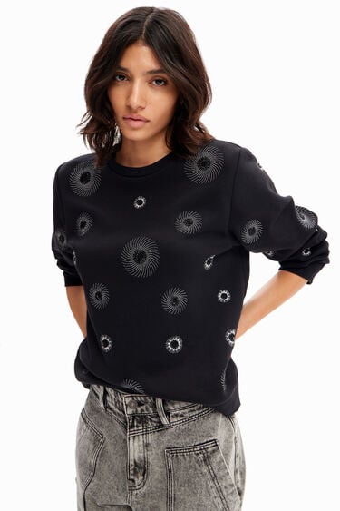 Sweatshirt met geometrische borduursels | Desigual