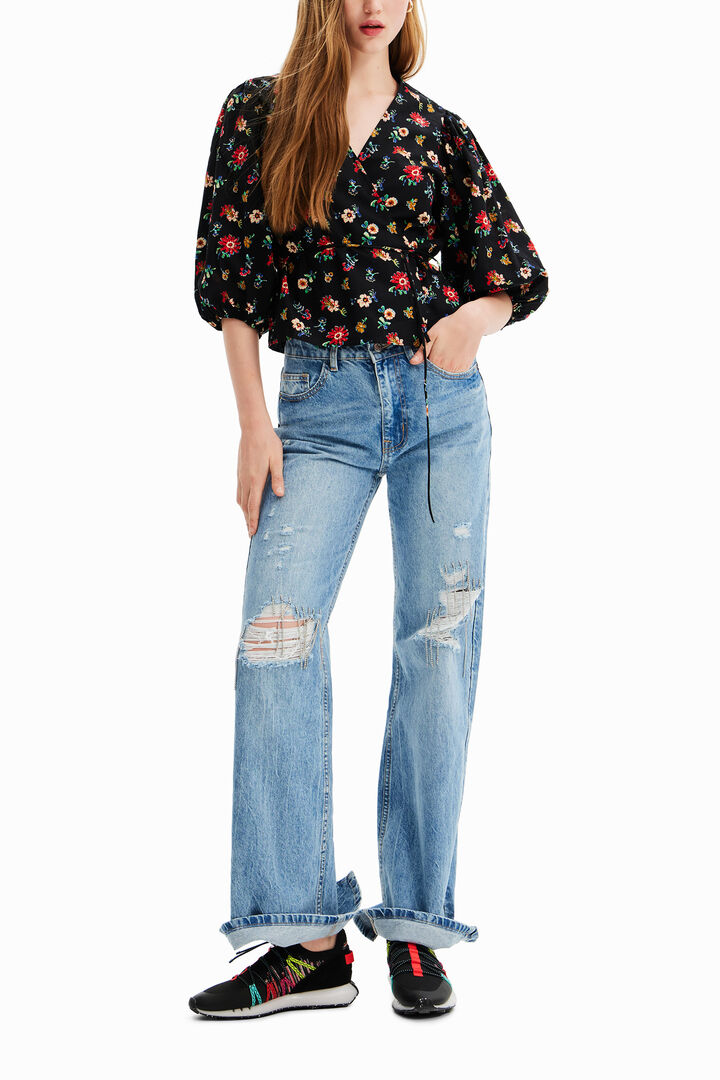 Blouse croisée fleurs | Desigual