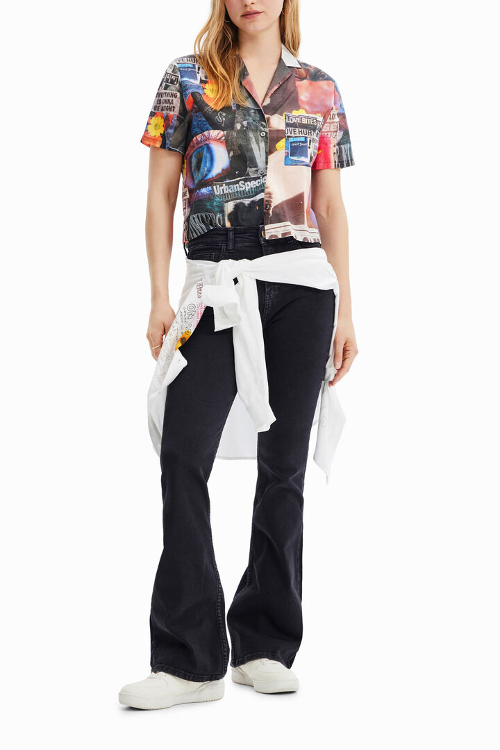 Short newspaper resort shirt | Desigual