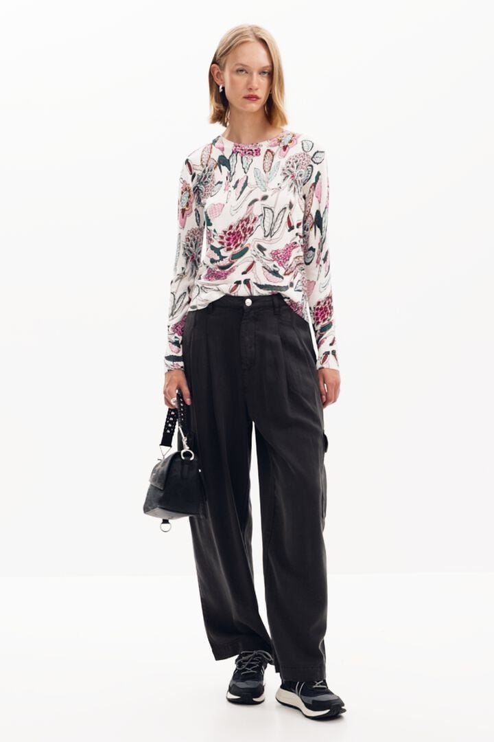 Maglione a maglia con disegni botanici | Desigual