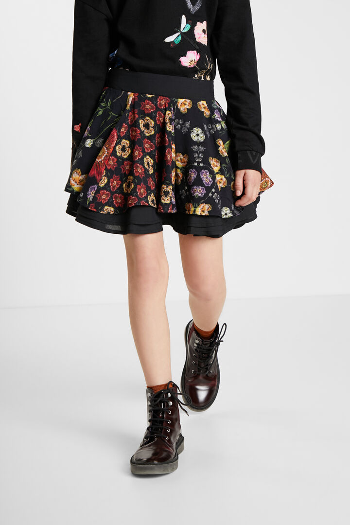 Short skirt flounces flowers | Desigual