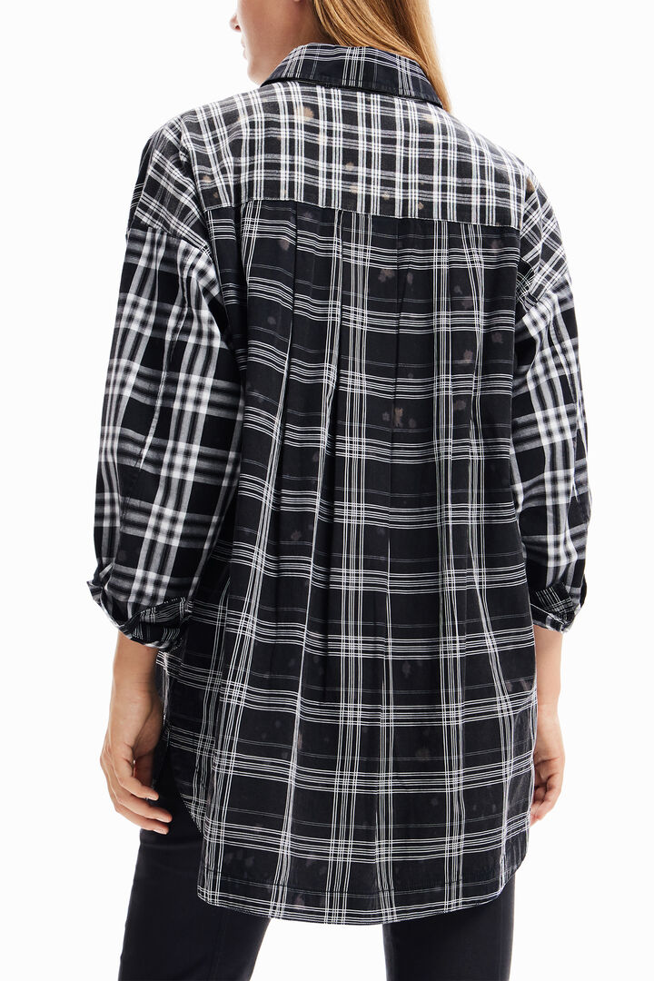 Oversize patchwork plaid shirt | Desigual
