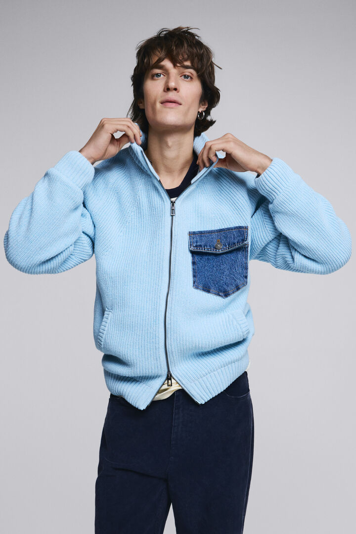 Double zipper knit sweater