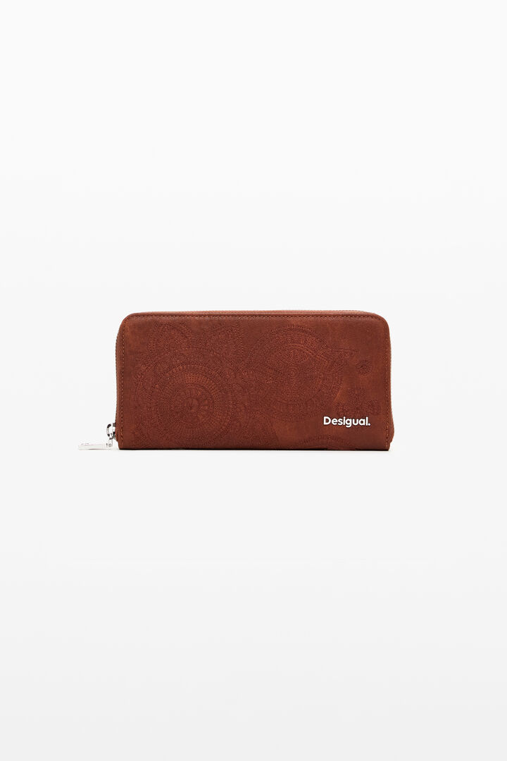 Large floral embroidery wallet