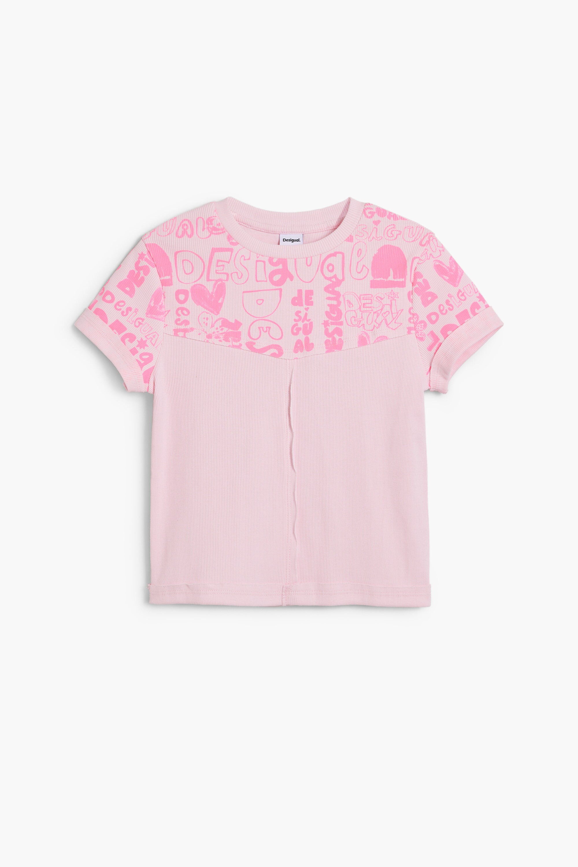 Desigual Vrouw Rood T-Shirt Met Korte Mouwen En Lettering