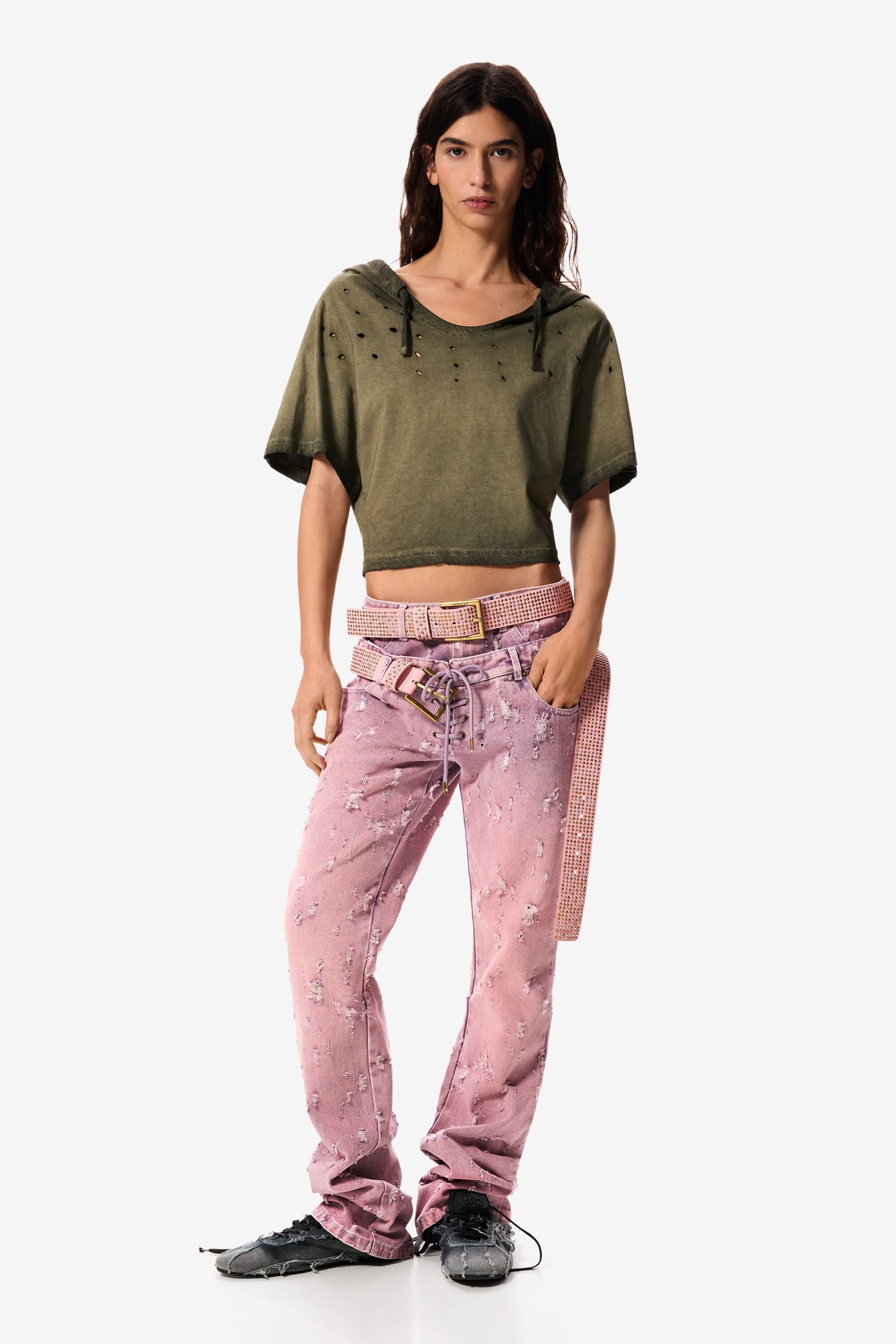 Desigual, jeanshose masha popova, Damen, Baumwolle, Rot, 38