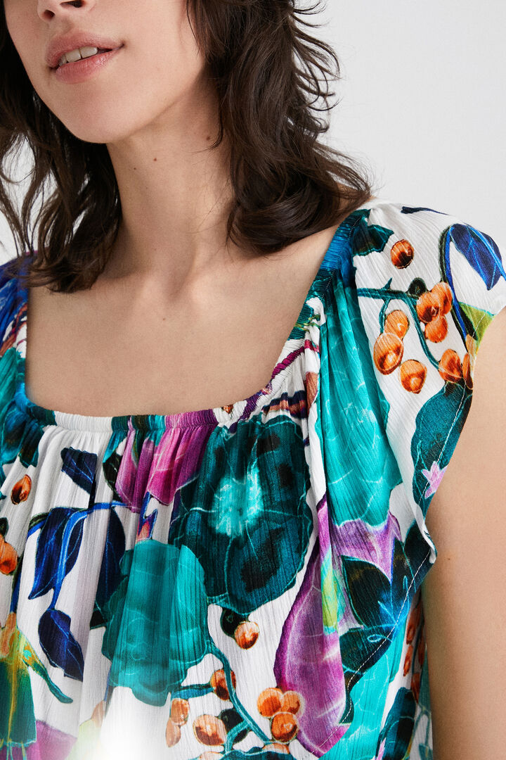 Boat neck floral bodysuit | Desigual
