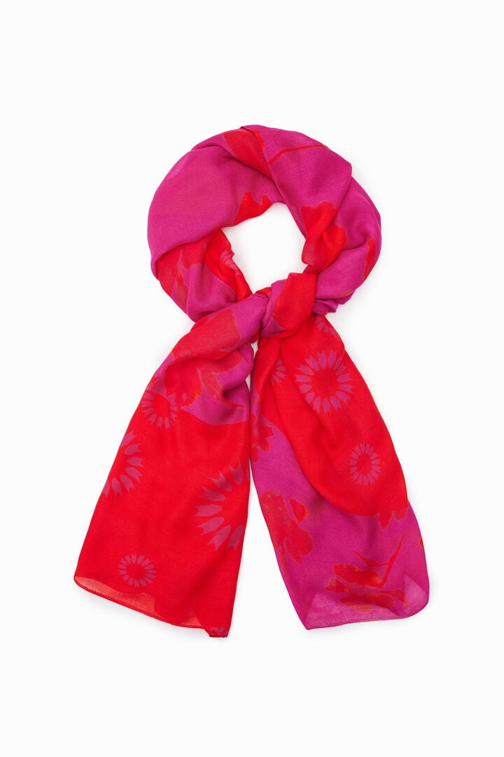 Foulard rectangulaire fleurs