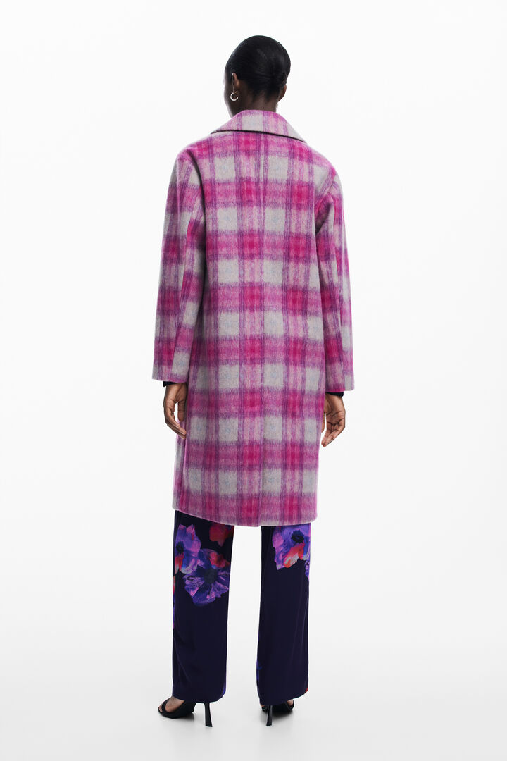 Manteau à carreaux rose | Desigual
