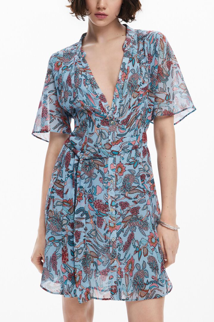 Vestido midi motivos florales | Desigual