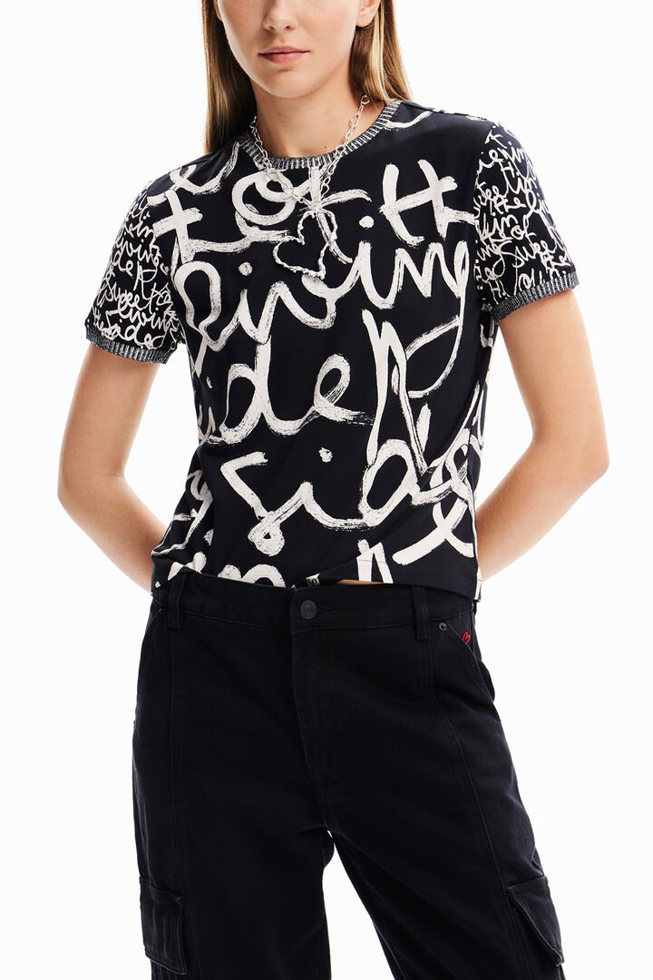 Contrasting message T-shirt | Desigual