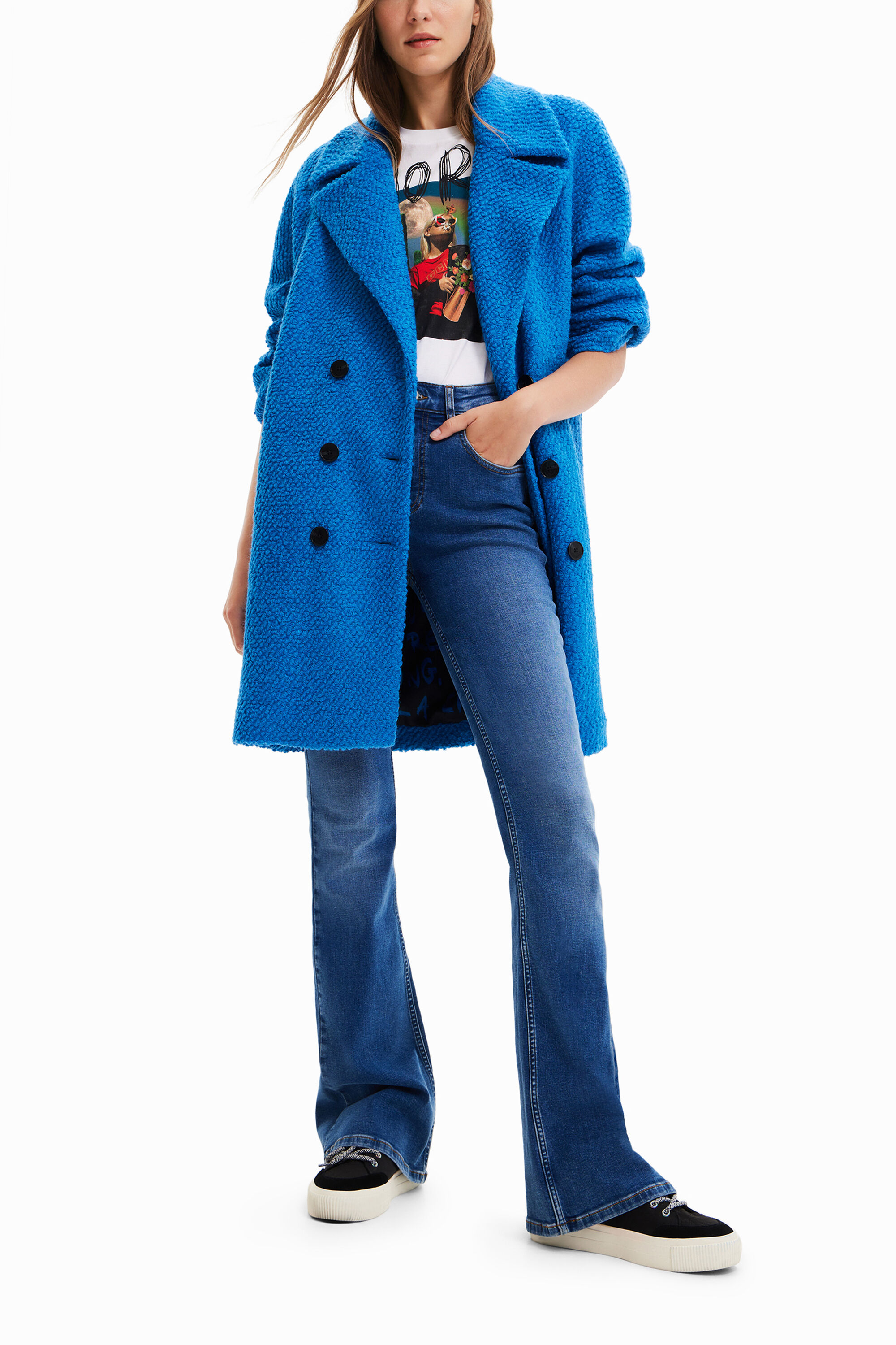 Straight wool coat Desigual