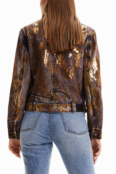 Chaqueta vaquera trucker metalizada | Desigual