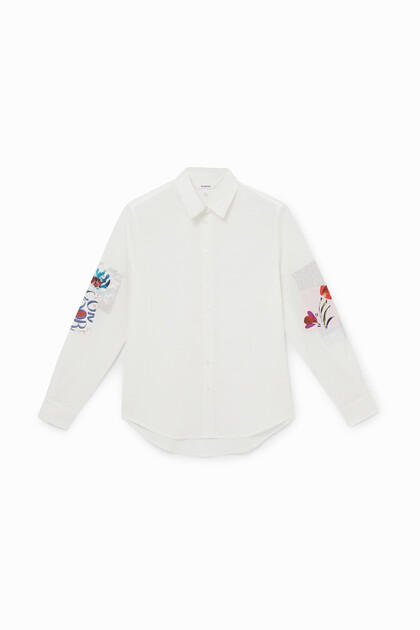 Shirt met bloemenpatch