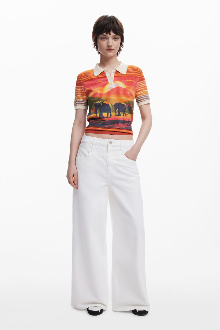 T-shirt en maille éléphants | Desigual