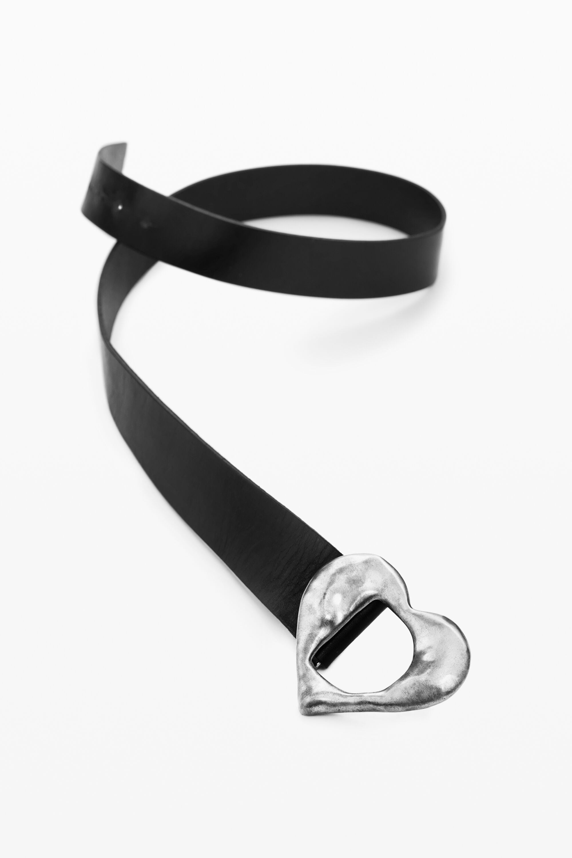 Leather heart belt black women's accessories I Desigual.com