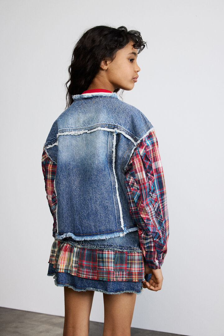 Jaqueta jeans xadrez