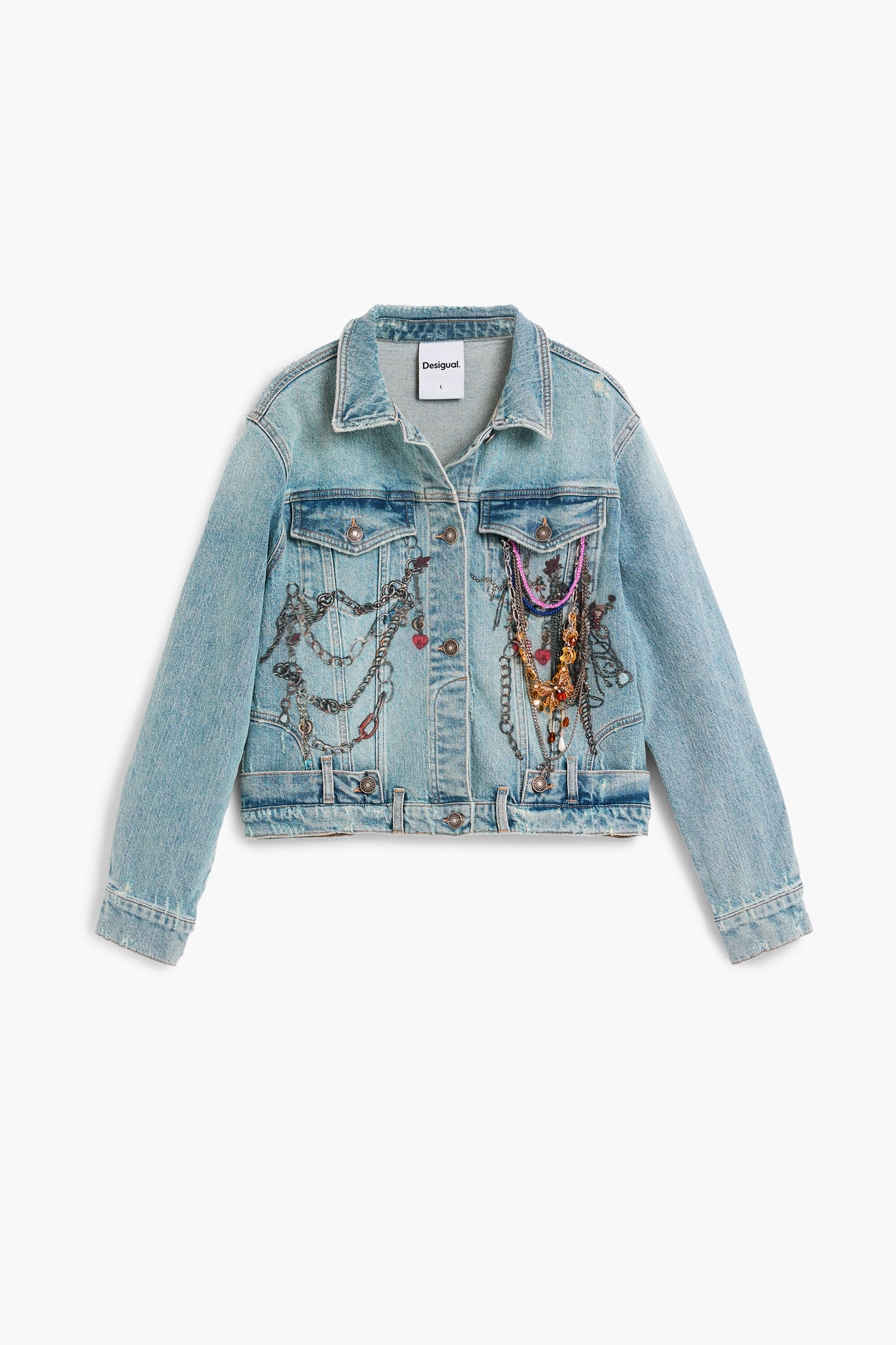 Printed denim jacket blue Women's I Desigual.com