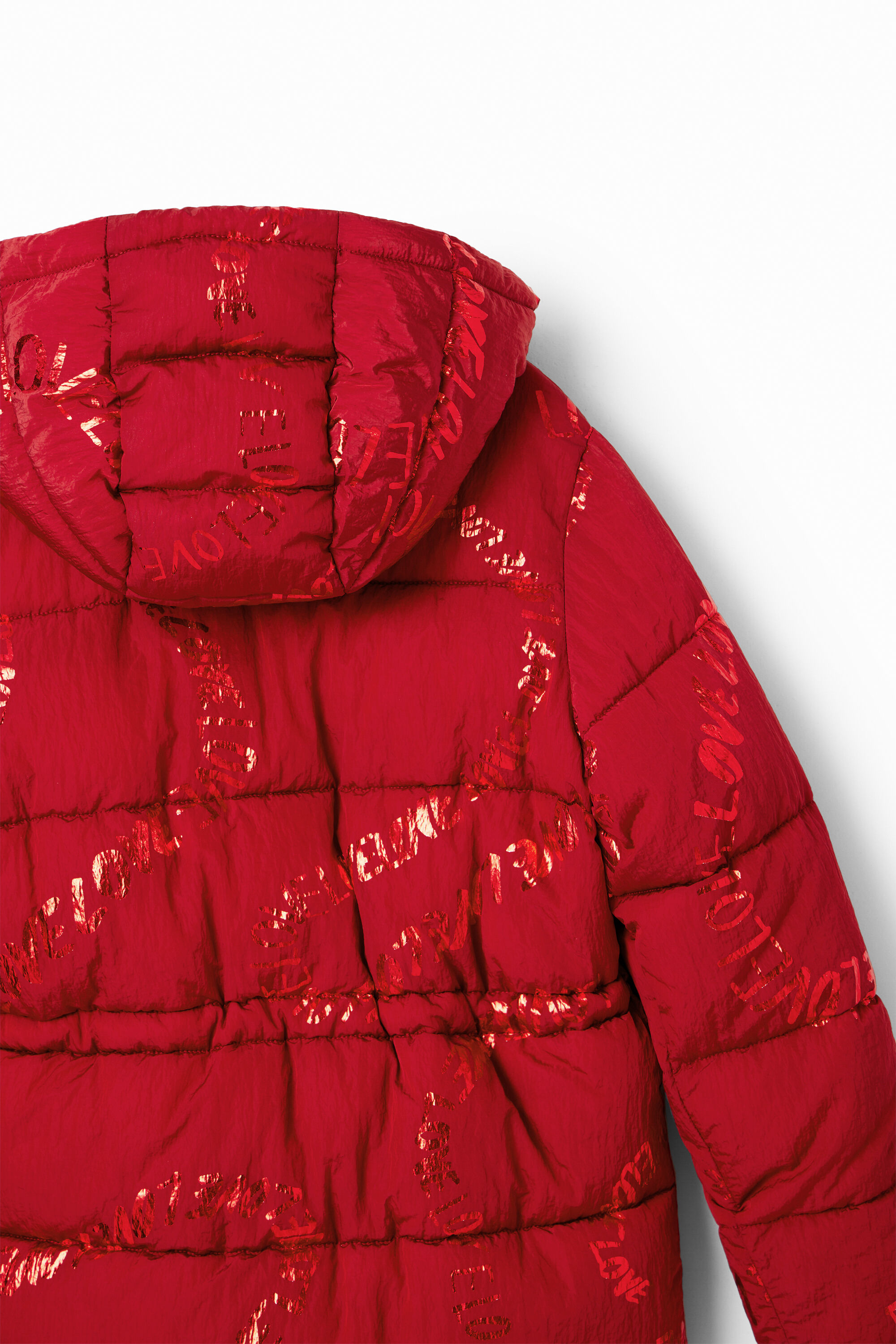 Desigual red puffer coat store