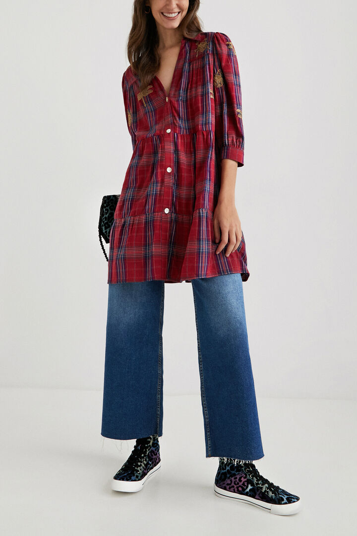 Robe chemise courte tartan | Desigual