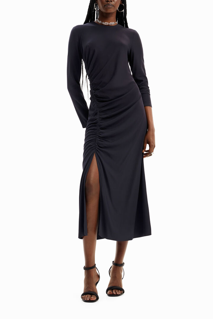 Gathered midi dress | Desigual