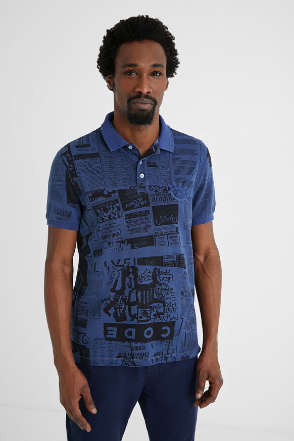 Printed cotton polo shirt | Desigual