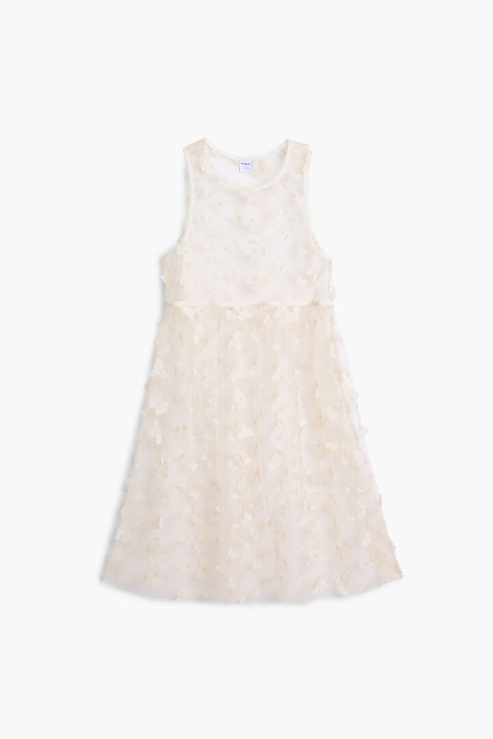 Dress with butterfly appliqués